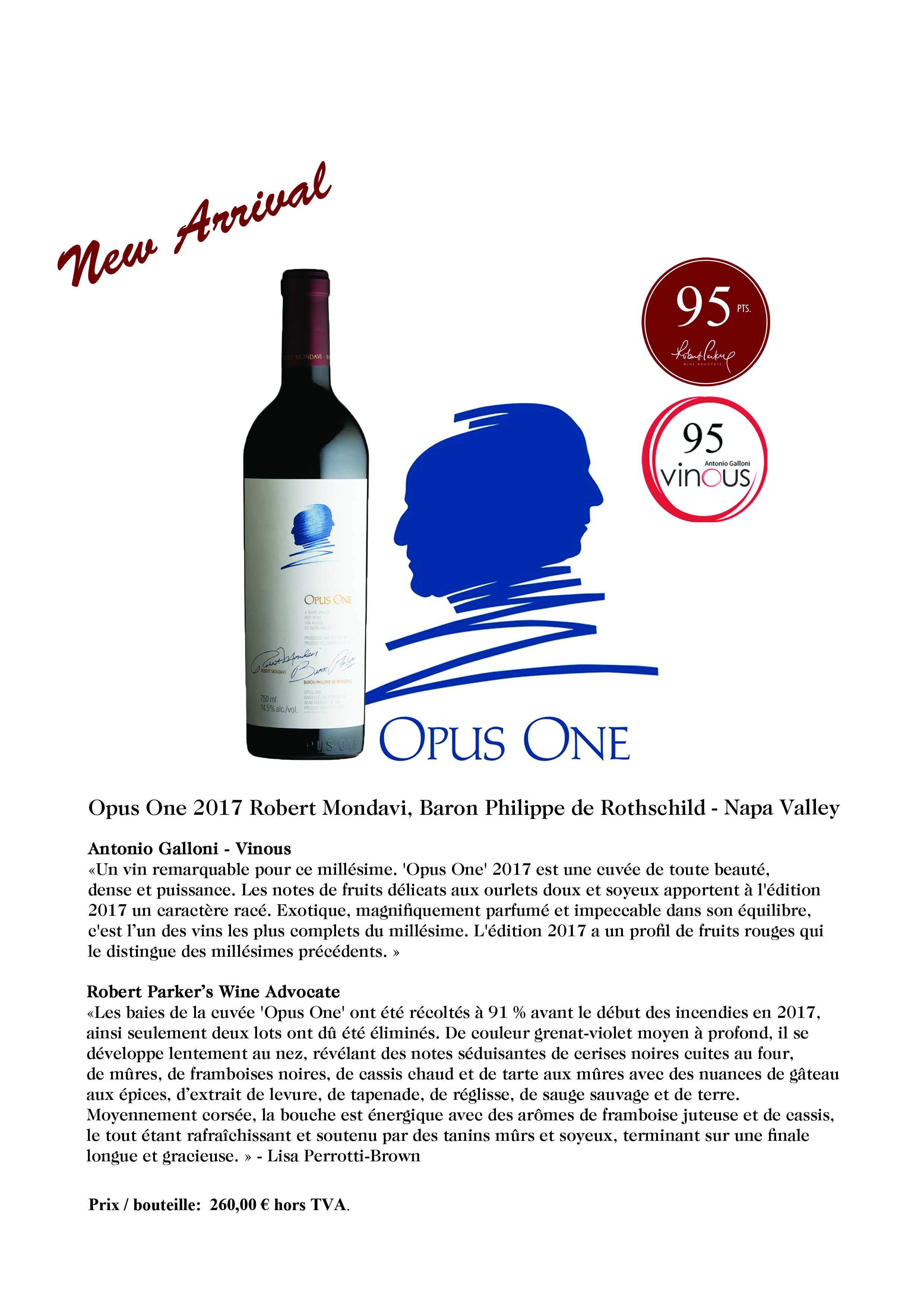 Offre Opus One 2017